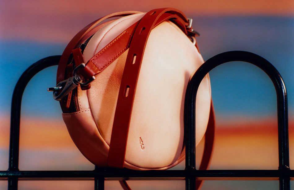 Ally Capellino AW21 Campaign Bill Calvert Leather Circle Bag in Pink